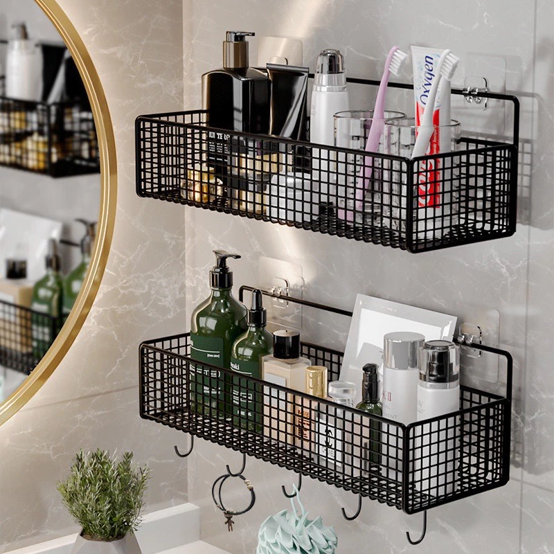 Kệ Lưới Để Đồ Nhà Tắm Hình Chữ Nhật，Kệ Kim Loại Dán Tường Cao Cấp Không Rỉ Siêu Chắc