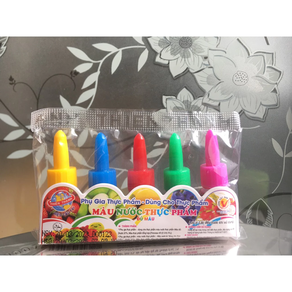 Màu nước thực phẩm Thiên Thành - set 5 màu