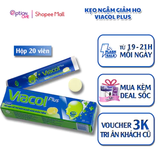 Kẹo Ngậm Giảm Ho Đau Họng Vietnat Viacol Plus - Tuýp 20 Viên