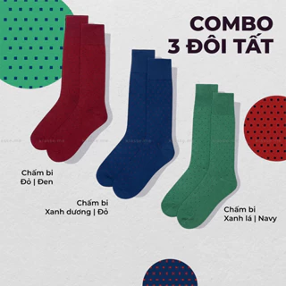 COMBO 3 Đôi Tất Chấm Bi #2 - KLASSE Cotton Cao Cấp, Vớ Nam Nữ Thời Trang Công Sở