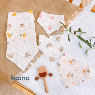 Yếm tam giác BOONA vải xô 0-12M cho bé sơ sinh