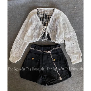 Áo khoác cardigan lưới cột dây tay dài HOTTREND🔥 