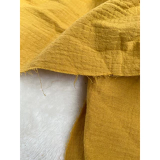 vải thô xô 2 lớp màu vàng tông trầm