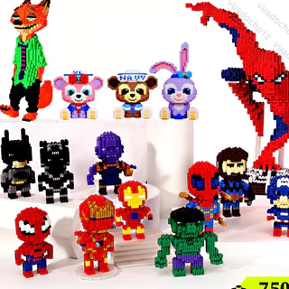 Đồ chơi mô hình lắp ráp 3D các nhân vật Siêu Anh Hùng Marvel:Batman,Captain America,Spiderman,Ironman,songoku,....