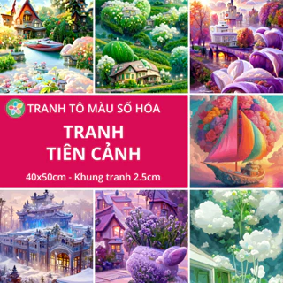 ✅Tranh số hóa Tiên cảnh 40x50cm đã căng khung