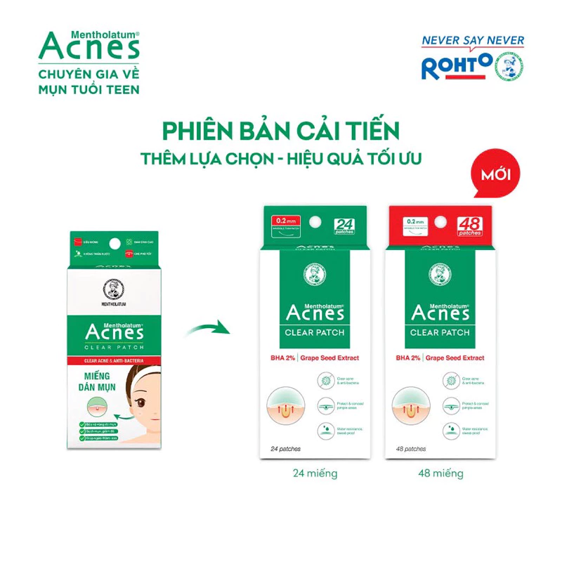 Miếng dán giảm mụn Acnes 24 miếng