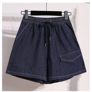 Quần jean short xanh big size nắp túi size lớn 60-100kg