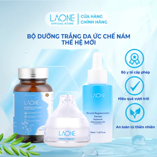 Bộ tan nám trắng da chuyên sâu thế hệ mới Laone có Kem tan nám, Viên glutathione và Serum phục hồi căng bóng