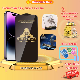 Kính cường lực iphone Black KingKong Full Màn 7plus/8plus/xs max/11/12 pro/11 promax / ip12 promax/ 13 14 Promax