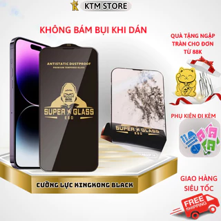 Kính cường lực iphone black KK KTMStore chống bụi,7plus/8plus/xs max/11pro max/ 12 13 14 Pro max