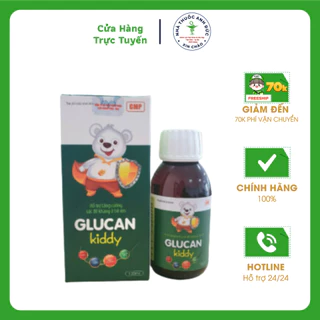 Siro tăng đề kháng Glucan Kiddy gấu nga - Tăng đề kháng, Bé ăn ngon, ngủ ngon - Lọ 100ml