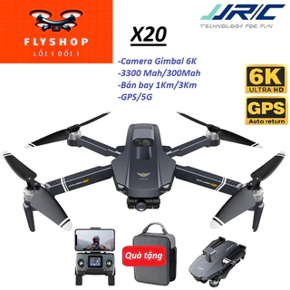 Flycam X20 2023 [JJRC] máy bay không người lái, Bay Xa 1Km/3Km, 5G/GPS, Camera Gimbal 6K, 3300Mah/300Mah