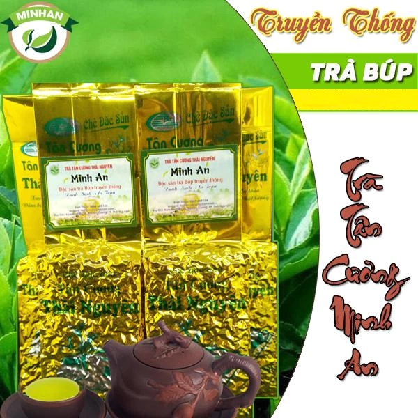 200gr Trà Búp đặc sản, chè Thái Nguyên Tân Cương Xanh Sạch Đậm Đà Thơm Ngon - Xưởng Trà Minh An Uy Tín - Quà Biếu Tết