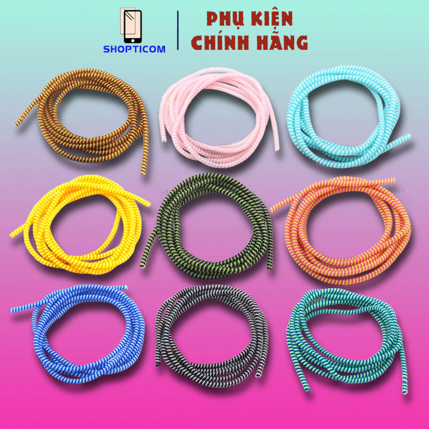 Dây quấn cuốn (1.5m) S P giúp bảo vệ tai nghe, cáp sạc 3 màu sắc
