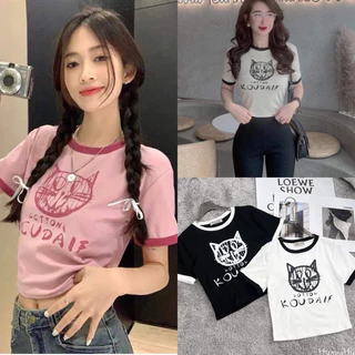 Áo Croptop Bozip Hình Mèo Dễ Thương