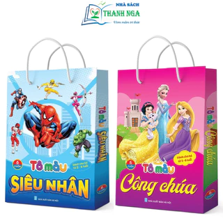 Sách - Tô màu Siêu Nhân, Tô màu Công Chúa Dành cho bé 2-6 tuổi (6 Cuốn)