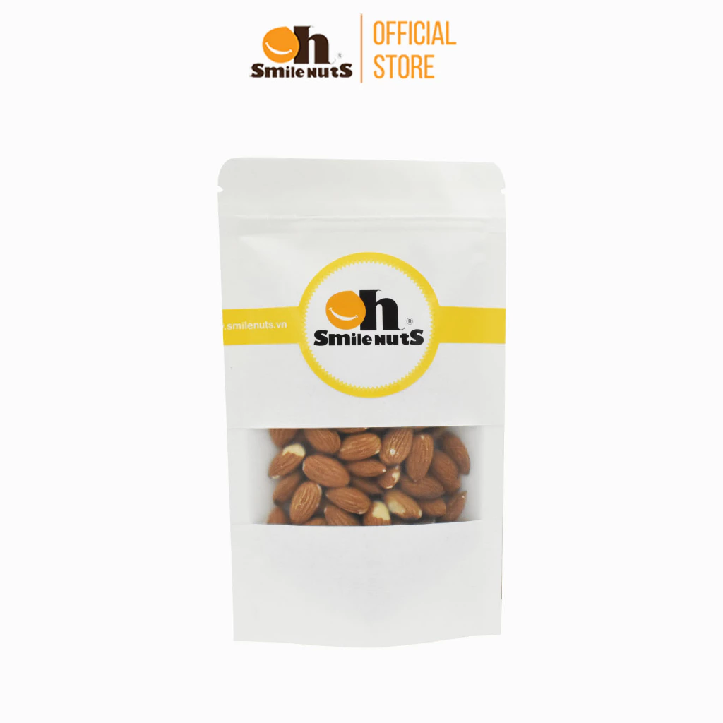 Hạnh Nhân Mỹ tách vỏ nướng mộc Smilenuts túi 100g