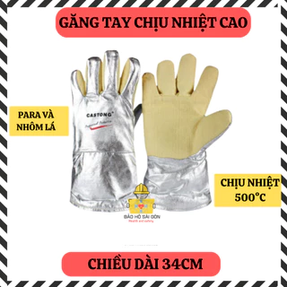 Bao tay chịu nhiệt Castong 500 độ, găng tay chịu nhiệt độ cao, bao tay chống nóng, chống cắt, chống mài mòn