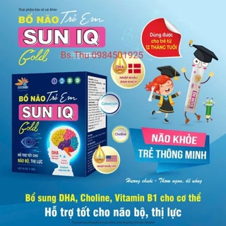 Siro bổ não trẻ em Sun IQ Gold hộp 30 gói bổ sung DHA hỗ trợ tốt cho não bộ và thị lực giúp tăng tập trung ghi nhớ nhanh