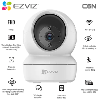 Camera Wifi Trong Nhà Xoay 360 Ezviz C6N 2M 4M 2K 1080P FULL HD [Có cổng Lan] Bảo Hành 24TH chính hãng