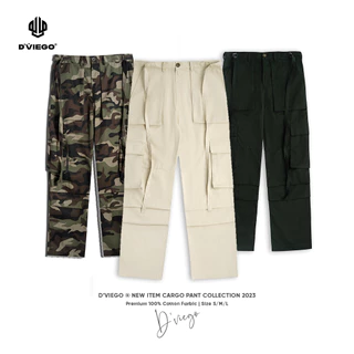 Quần Cargo pant ống rộng vải Păng-Zin Hàn cao cấp, chính hãng - D'VIEGO