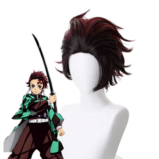 [sẵn] Wig/tóc giả cosplay Kamado Tanjirou - Demon Slayer: Kimetsu no Yaiba màu đen nâu đỏ [Miu Cosplay]