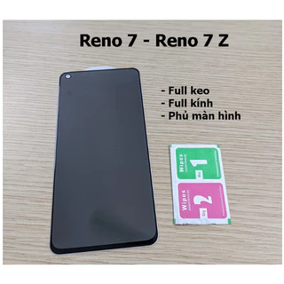 Kính cường lực chống nhìn trộm Oppo Reno 7 5G, Reno 7Z 5G,Reno 7 4g full màn hình