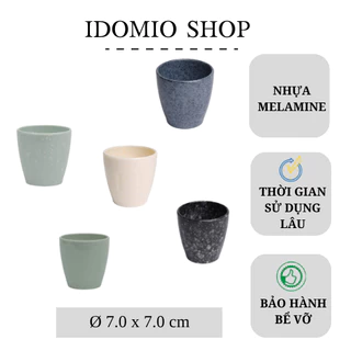 Ly Nhựa Melamine Kiểu Lùn Vân Đá- LY30