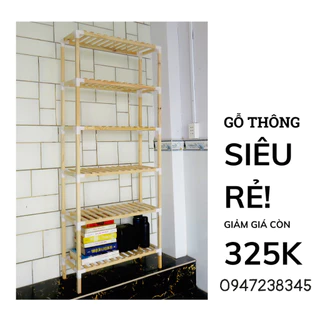 Kệ Để Giày Dép, Kệ Sách Đầu Giường- Đồ Trang Trí Gỗ Thông Mỹ 3 Tầng KT Cao 165* Rộng 60* Sâu 25CM