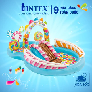 Bể bơi phao cầu trượt công viên Kẹo Ngọt intex 57149