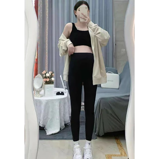 Quần legging Bầu cạp tròn có chun điều chỉnh, không đáp bụng