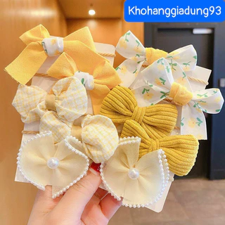 Chun Buộc Tóc Hình Nơ Nhiều Màu Cho Bé🍀FREESHIP🍀Set 5 Dây Buộc Tóc Co Giãn Đính Nơ Xinh Xắn Dành Cho Bé Gái