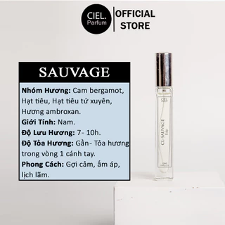 Nước hoa nam CL Sauvage edp chính hãng Ciel Parfum thơm lâu hương quyến rũ phóng khoáng
