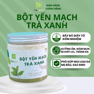 Hũ Bột Yến Mạch Trà Xanh Nguyên Chất HaPu Organic Mặt Nạ Bột Thiên Nhiên 100g