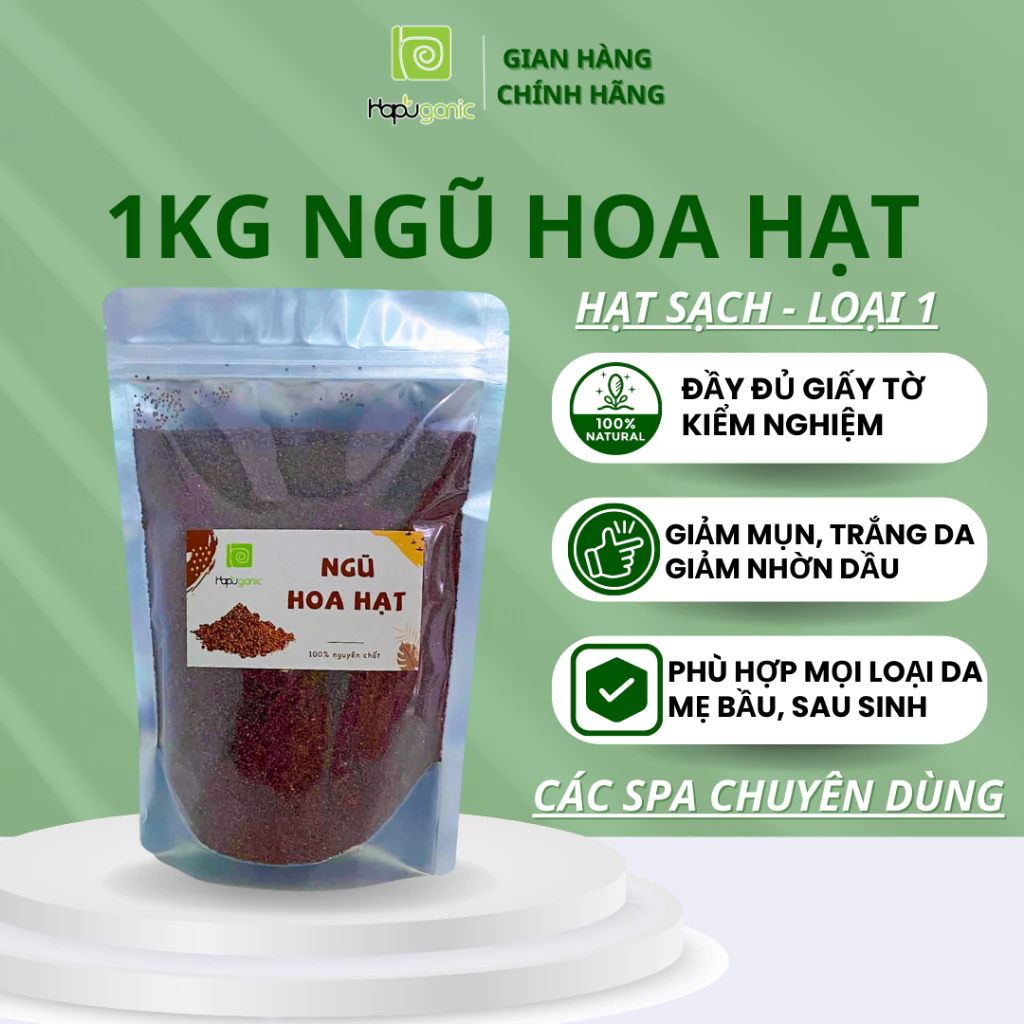 1KG Ngũ Hoa Hạt LOẠI 1 gom cồi mụn, sạch mụn ẩn, sáng da Hapuganic