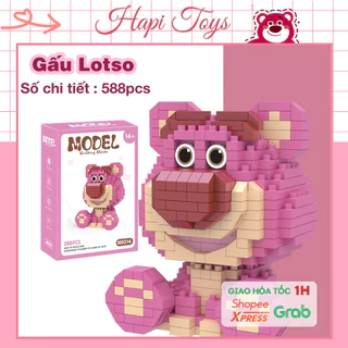 Đồ chơi Gấu Lotso Hapi Toys - Mô hình Gấu Dâu lắp ráp 3D nhân vật hoạt hình dễ thương, quà tặng sinh nhật bạn bè