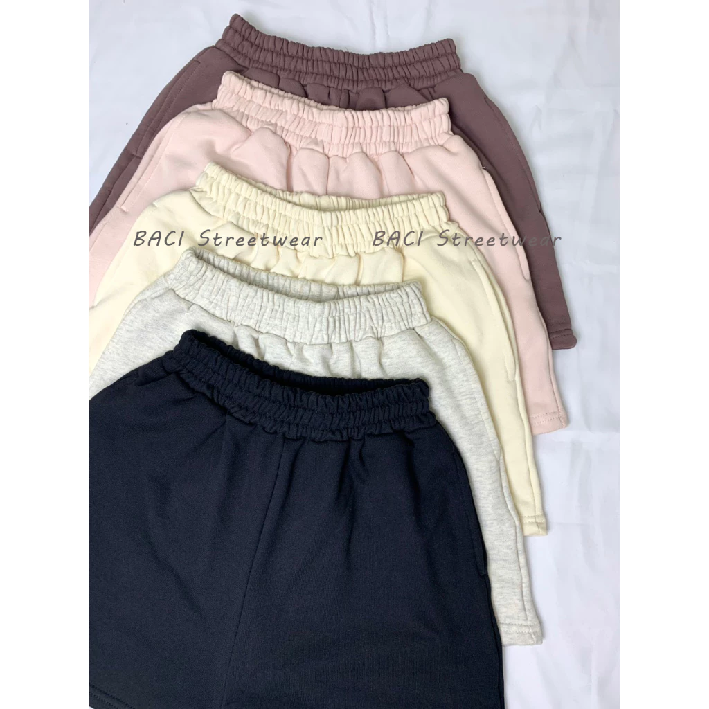 Quần Short Nỉ Nữ (BABY SHORT) BACI 5 Màu Trơn Cơ Bản Chất Nỉ Chân Cua Cao Cấp Không Xù Lông