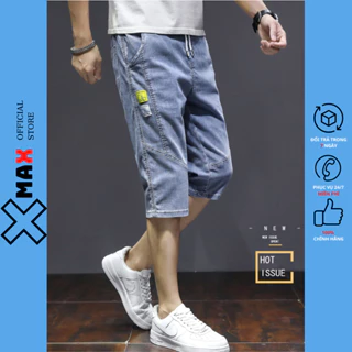 Quần short jean nam XMAX dáng lửng phong cách hàn quốc, quần bò ngố denim thời trang mùa hè cho nam B016