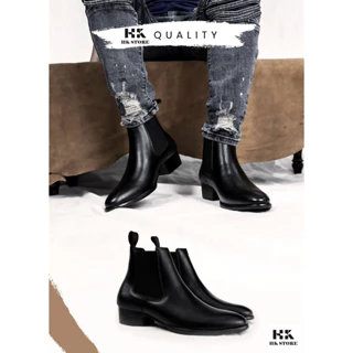 GIÀY CHELSEA BOOTS DA BÒ XỊN - BẢO HÀNH 12 THÁNG  Hàng chính hãng HK.STORE -da thật 100% cực êm chân