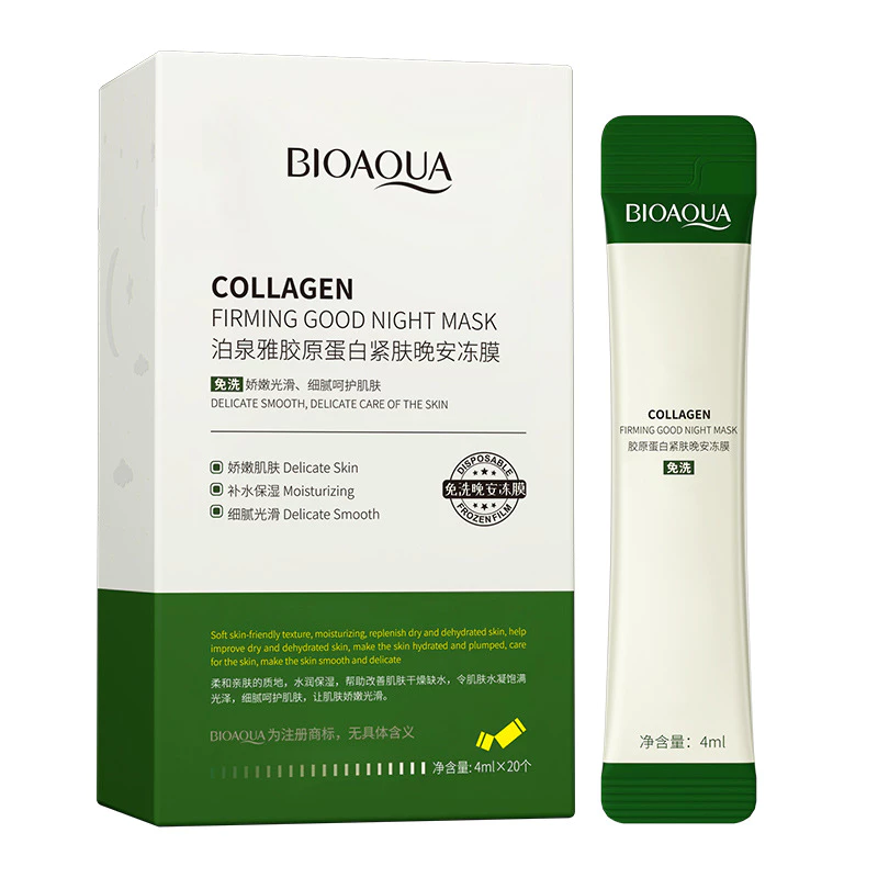 Hộp 20 Gói Mặt Nạ Ngủ Thạch Bioaqua Nâng Cơ, Căng Bóng, Bổ Sung Collagen Cấp Nước Dưỡng Ẩm