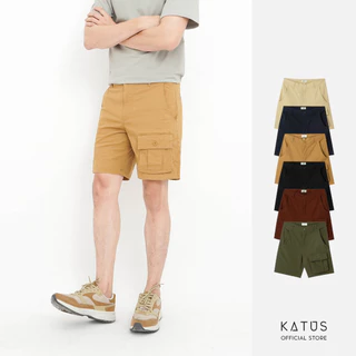 Quần short nam chất liệu kaki cao cấp HB phối túi hộp màu trơn Vintage thiết kế thời trang, trẻ trung |KATUS STORE 00110