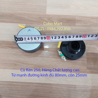 [Giá 1 Cặp] 02 cái củ tép 250  Cấp, Từ 80mm, Coil 25mm, Ren Xoáy 34mm Thông Dụng, Treble 250 - Cubo Mart