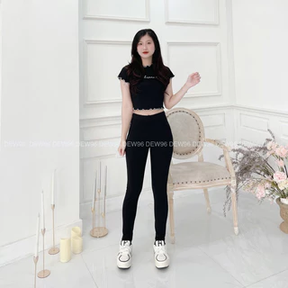 Quần legging nữ chất vải umi co giãn 4 chiều, mềm mịn không nhăn bền màu