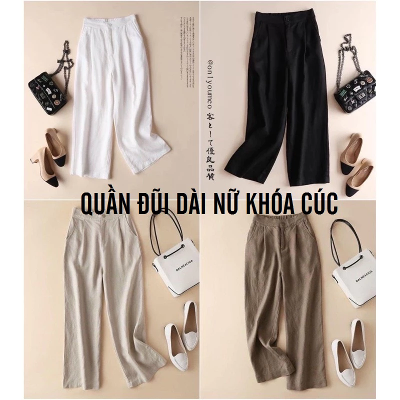 Quần đũi nữ cạp chun VANOSA quần baggy đũi lưng thun chất đũi nhẹ mát hè