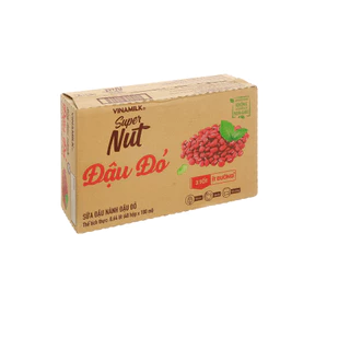 Thùng 48 hộp Sữa đậu nành Vinamilk SUPER NUT Đậu đỏ 180ml - Ít đường