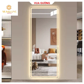 Gương toàn thân chữ nhật VUA GƯƠNG treo phòng ngủ,nhà tắm, cửa hàng có đèn led cảm ứng cao cấp (Full phụ kiện)