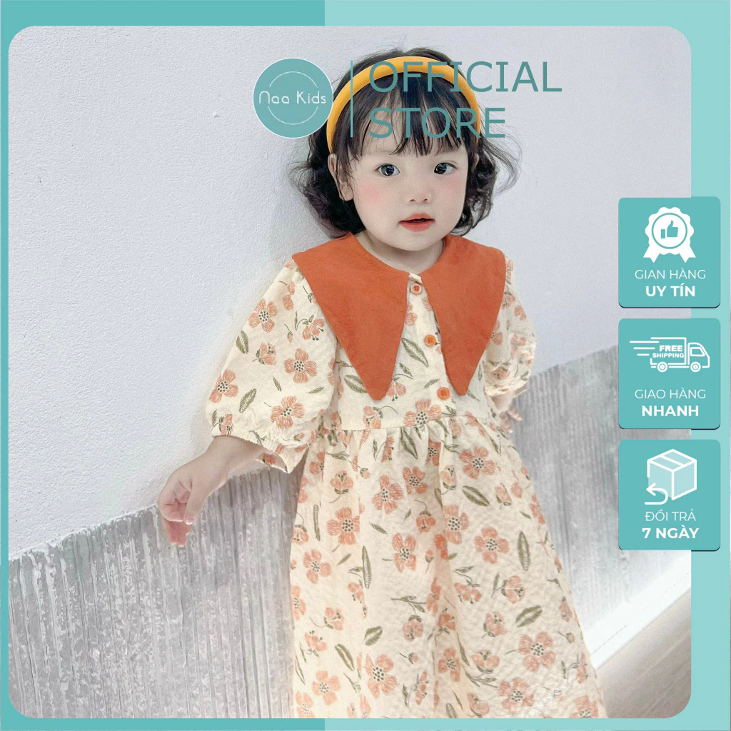 Váy bé gái ,váy hè cho bé gái dáng babydoll dễ thương size  1 tuổi đến 7 tuổi ((Hàng thiết kế)