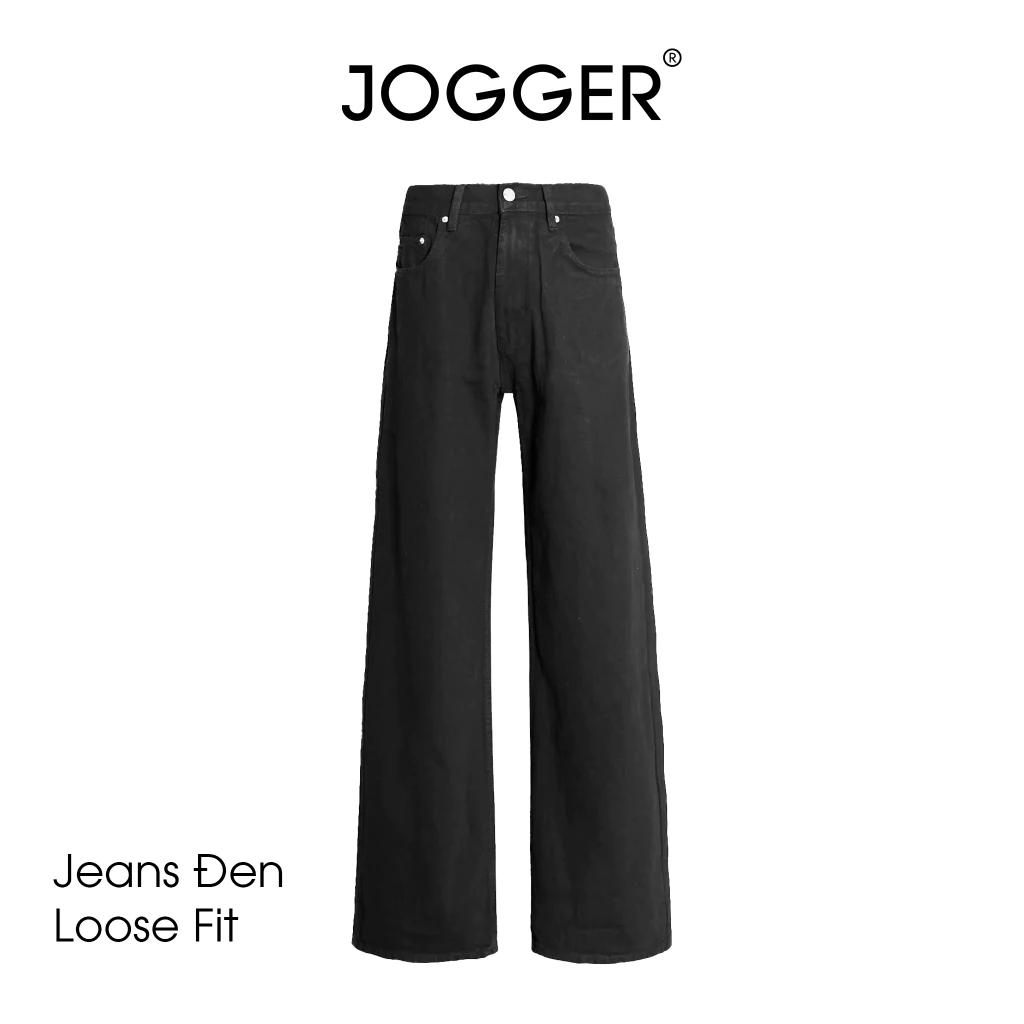 Quần Jean Đen Loose Fit JOGGER Nam Nữ Basic Ống Rộng