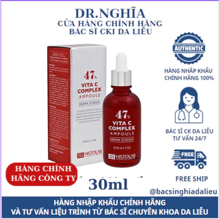 [HÀNG NHẬP KHẨU CHÍNH HÃNG] Tinh chất dưỡng trắng da HISTOLAB 47% VITA C COMPLEX AMPOULE DERMA SCIENCE - Bác Sĩ Nghĩa