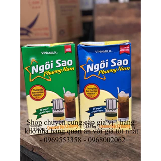 Sữa đặc Ngôi Sao Phương Nam Xanh Lá và Xanh Dương dạng hộp giấy 1,284nw